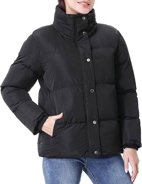 Women's Winter Coat Full-Zip Down Jacket Waterproof Puffer Coat Warm Parkas Long Sleeve Outerwear
