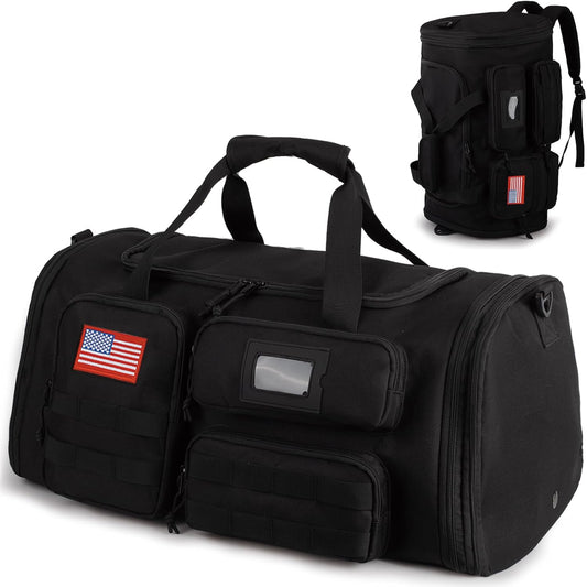 Tactical Gym Bag for Men，50L Large 3 in 1 Sports Duffle Bag with Shoes Compartment for Travel,Water Resistant Travel Backpack Weekender Overnight Bag with Wet Pocket for Women