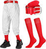 3 Pcs Baseball Combo Set, Knicker Softball Pants, Softball Socks, Baseball Belts for Boys and Girls