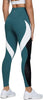 QUEENIEKE Women Yoga Pants Color Blocking Mesh Workout Running Leggings Tights