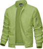 Men's Bomber Jacket Lightweight Casual Windbreaker Spring Fall Zip Up Coat with 5 Pocket