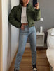 Women' s Cropped Quilted Puffer Jacket Outerwear Coats