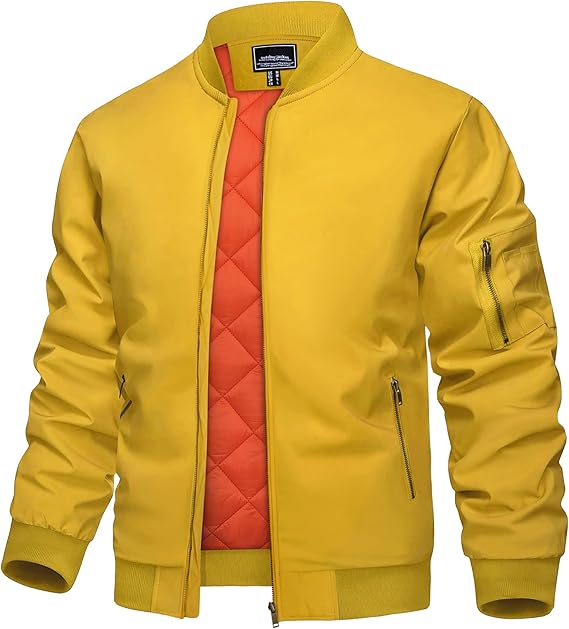 Men's Jacket Casual Windproof Bomber Jackets Full Zip Windbreaker Warm Winter Padded Coats