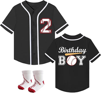 Toddler Boy Birthday Baseball Theme Shirt with Socks Kids Baseball Jerseys 1st 2nd 3rd 4 Year Old Birthday Outfits 4.6 4.6 out of 5 stars    2 ratings