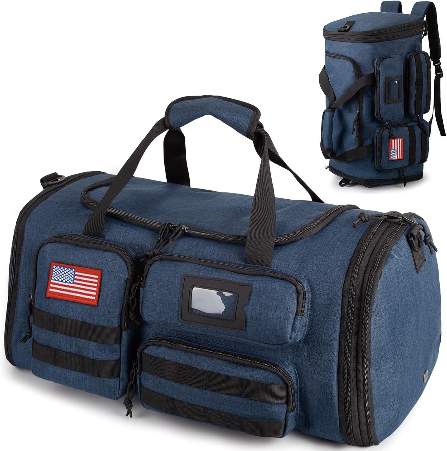 Tactical Gym Bag for Men，50L Large 3 in 1 Sports Duffle Bag with Shoes Compartment for Travel,Water Resistant Travel Backpack Weekender Overnight Bag with Wet Pocket for Women