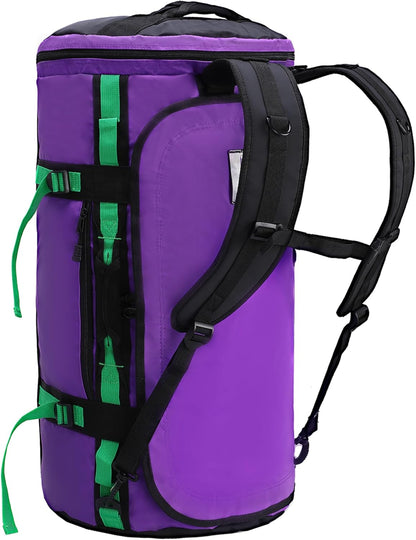 Marwa  Large Duffel Backpack Sports Gym Bag with Shoe Compartment, Heavy Duty and Water Resistant, Green, 60L
