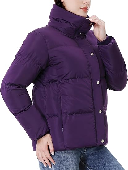 Women's Winter Coat Full-Zip Down Jacket Waterproof Puffer Coat Warm Parkas Long Sleeve Outerwear