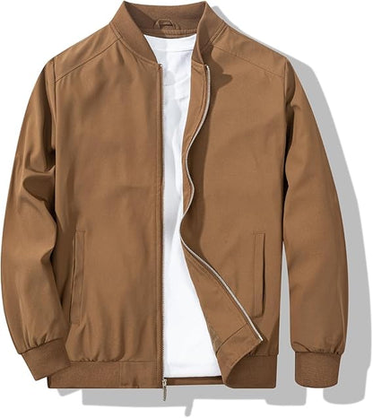 Marwa Clothing Men's Slim Fit Lightweight Sportswear Jacket Casual Bomber Jacket