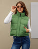 Womens Puffer Vest Sleeveless Puffy Cropped Vests Stand Collar Vest Lightweight Bubble Quilted Vests Trendy 2025
