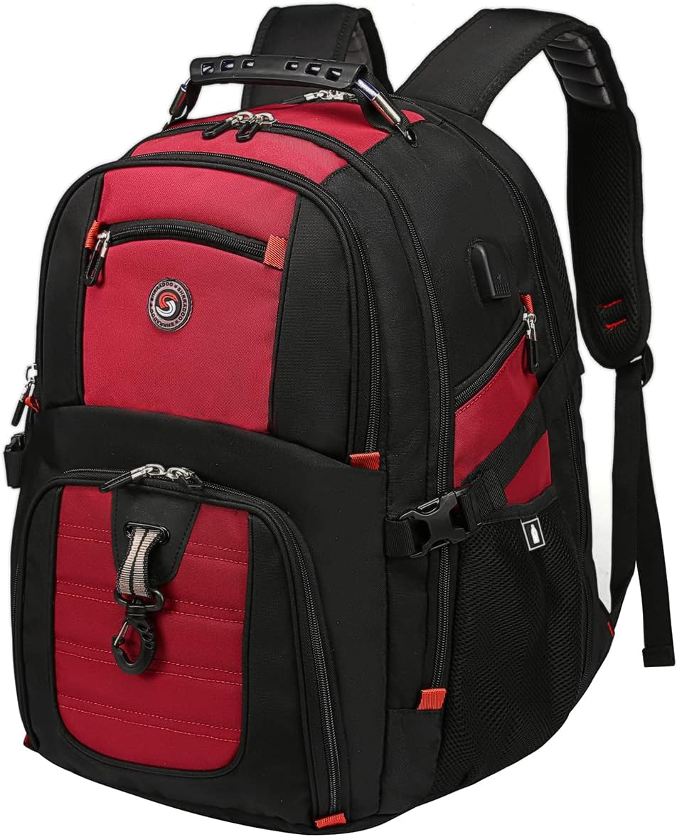 Extra Large 50L Travel Laptop Backpack with USB Charging Port, College High School Backpack Airline Approved Business Work Bag Fits 17 Inch Computer for Men Women