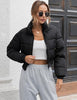 Women' s Cropped Quilted Puffer Jacket Outerwear Coats
