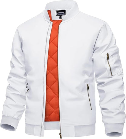 Men's Jacket Casual Windproof Bomber Jackets Full Zip Windbreaker Warm Winter Padded Coats