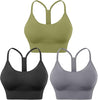 Evercute Racerback Sports Bras Padded Y Racer Back Cropped Bras for Yoga Workout Fitness Low Impact