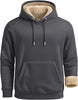 Men's Sherpa Lined Hoodie Sweatshirts Heavy Fleece Cotton for Winter Cold Weather