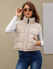 Womens Puffer Vest Sleeveless Puffy Cropped Vests Stand Collar Vest Lightweight Bubble Quilted Vests Trendy 2025