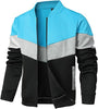 Mens Lightweight Jacket Casual Bomber Jacket Color Block Varsity Coat