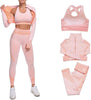 3 Piece Workout Sets for Women–Seamless Workout Sets with Jacket, Sports Bra & High-Waisted Leggings Women’s Gym Set