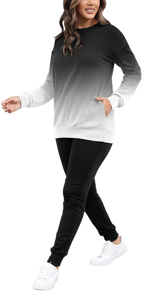 HBQ Women’s 2-Piece Casual Sweatsuit – Long Sleeve Jogger Tracksuit with Pockets | Marwa Clothing