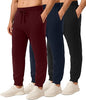 3 Pack: Men's Fleece Elastic Bottom Jogger Sweatpants with Pockets (Available in Big & Tall)