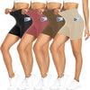4 Pack Biker Shorts for Women with Pockets – 5" High Waisted Tummy Control Workout Yoga Running Gym Tennis Shorts