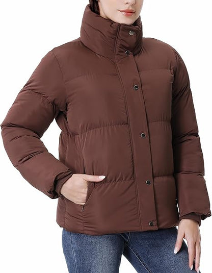 Women's Winter Coat Full-Zip Down Jacket Waterproof Puffer Coat Warm Parkas Long Sleeve Outerwear