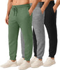 3 Pack: Men's Fleece Elastic Bottom Jogger Sweatpants with Pockets (Available in Big & Tall)