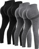 4 Piece Butt Lifting Workout Leggings for Women, Seamless Gym Scrunch Booty Lifting Sets