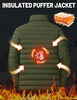 Men's Lightweight Puffer Jacket Winter Quilted Puffy Jackets Warm Water-Resistant Windproof Insulated Coats
