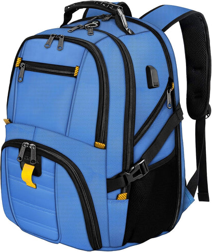 Travel Backpack, Extra Large 50L Laptop Backpacks for Men Women, Water Resistant College Backpack Airline Approved Business Work Bag with USB Charging Port Fits 17 Inch Computers, Light Grey