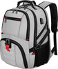 Travel Backpack, Extra Large 50L Laptop Backpacks for Men Women, Water Resistant College Backpack Airline Approved Business Work Bag with USB Charging Port Fits 17 Inch Computers, Light Grey