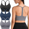 Evercute Racerback Sports Bras Padded Y Racer Back Cropped Bras for Yoga Workout Fitness Low Impact