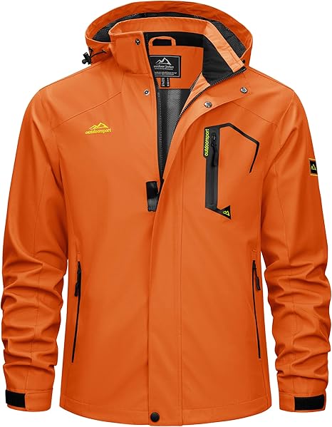 Men’s Lightweight Hooded Rain Jacket – Water-Resistant Windbreaker