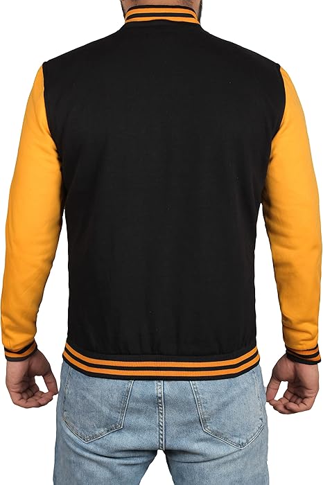 Varsity Jacket Men - High School Letterman Bomber Style Fleece Baseball Jackets For Mens
