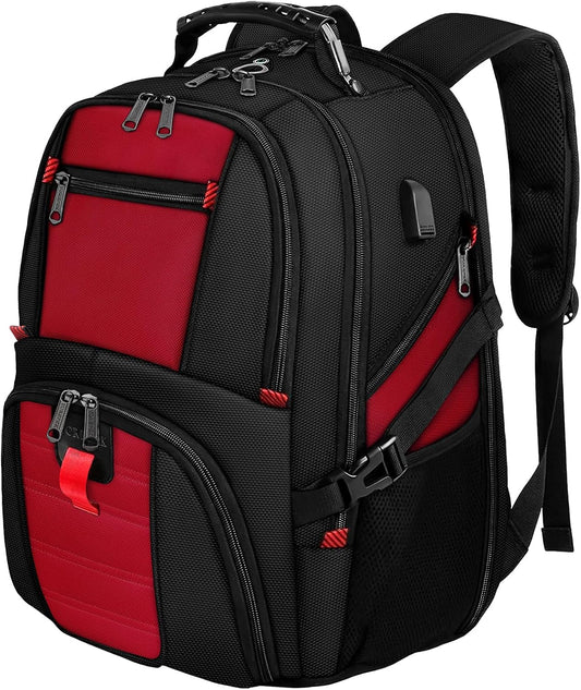 Travel Backpack, Extra Large 50L Laptop Backpacks for Men Women, Water Resistant College Backpack Airline Approved Business Work Bag with USB Charging Port Fits 17 Inch Computers, Light Grey