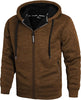 Men's Zip Up Hoodie Heavyweight Winter Sweatshirt Fleece Sherpa Lined Warm Jacket
