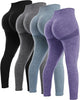 4 Piece Butt Lifting Workout Leggings for Women, Seamless Gym Scrunch Booty Lifting Sets