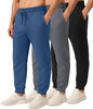 3 Pack: Men's Fleece Elastic Bottom Jogger Sweatpants with Pockets (Available in Big & Tall)