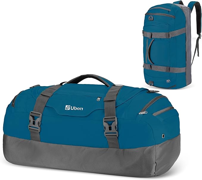 Large Duffel Bag Weekender Bags with Shoe Compartments 4-Way Sports Gym Backpack with Padded Straps Camping Traveling Duffle Bag
