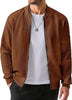Mens Casual Jacquard Bomber Jackets Color-Block Lightweight Varsity Jacket Fashion Zipper Coat with Pockets
