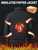 Men's Lightweight Puffer Jacket Winter Quilted Puffy Jackets Warm Water-Resistant Windproof Insulated Coats