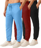 3 Pack: Men's Fleece Elastic Bottom Jogger Sweatpants with Pockets (Available in Big & Tall)