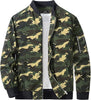 Men's Bomber Jacket Lightweight Casual Windbreaker Spring Fall Zip Up Coat with 5 Pocket