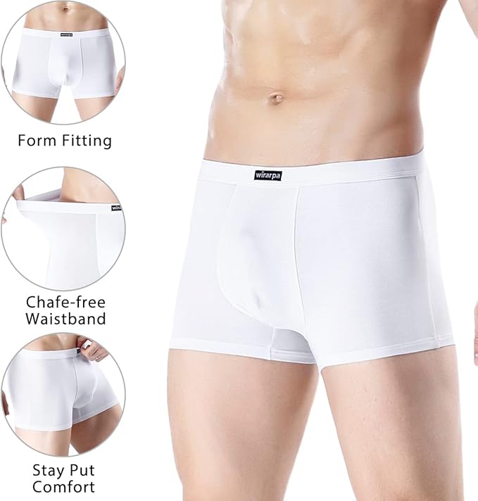 wirarpa Men's Breathable Modal Microfiber Trunks Underwear Covered Band Multipack