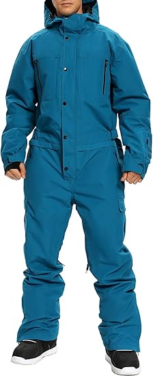 Marwa Clothing Men’s Waterproof One-Piece Snowsuit | Winter Ski Suit for Outdoor Sports