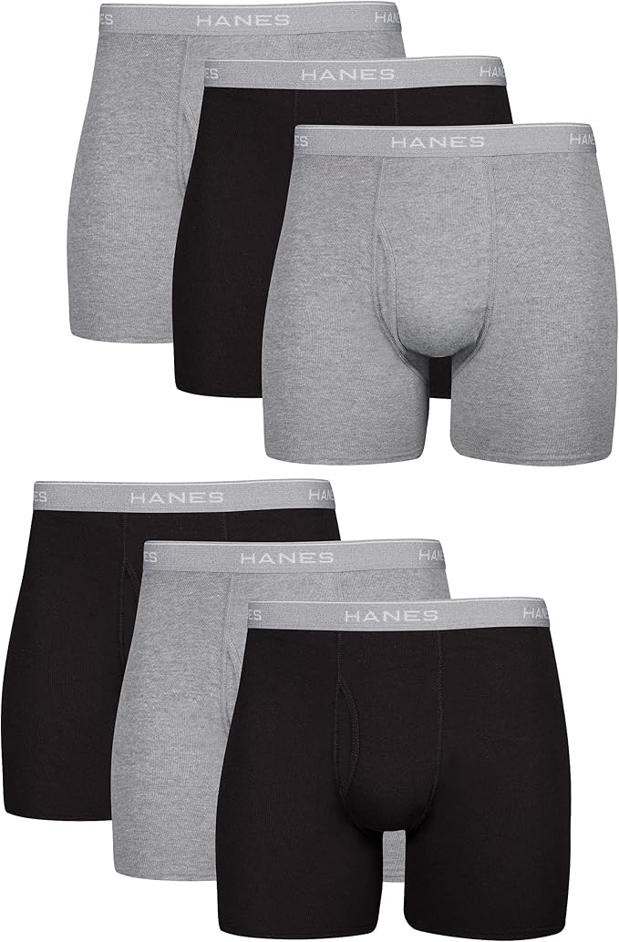 Marwa Men’s 6 pack  Cool Dri Cotton Boxer Briefs – Moisture-Wicking, No Ride-Up (Multi-Pack)