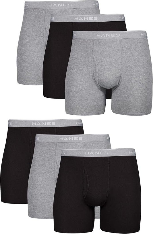 Marwa Men’s 6 pack  Cool Dri Cotton Boxer Briefs – Moisture-Wicking, No Ride-Up (Multi-Pack)