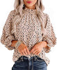 Avanova Women Polka Dot Long Sleeve Blouse – Mock Neck Ruffle Top | Marwa Clothing