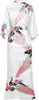 BABEYOND Women’s Long Satin Kimono Robe – Elegant Nightgown with Peacock & Blossom Print | Silky Loungewear