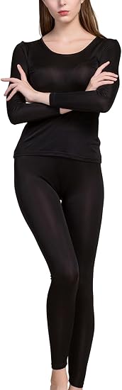 Marwa Clothing Women’s Silk Thermal Underwear Set | Mulberry Silk Long Johns & Cold Weather Base Layer