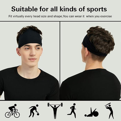 Sports Headbands for Men & Women – 5-Pack Moisture-Wicking Sweatbands for Running, Cycling, Yoga | Marwa Clothing